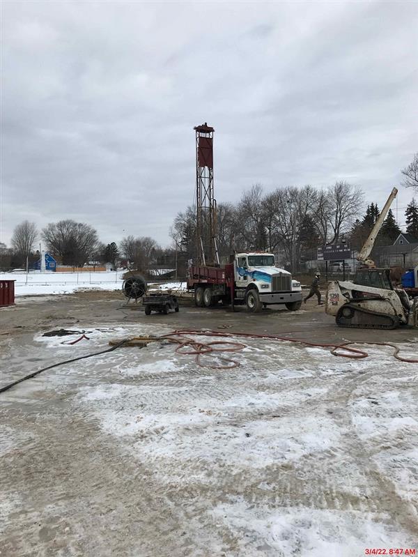 Geo-thermal vertical well drilling